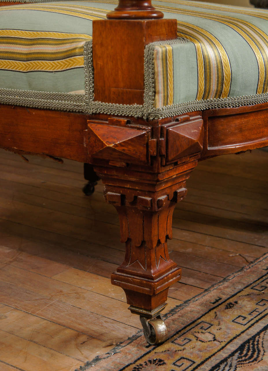 Veneer 19th Century Fine American Renaissance Revival Library Chair