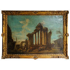 19th Century Italian Oil Painting in the Manner of Antonio Panini 1