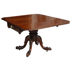 Antique Fine 19th Century Mahogany Amariah T. Prouty Drop-Leaf Library Table