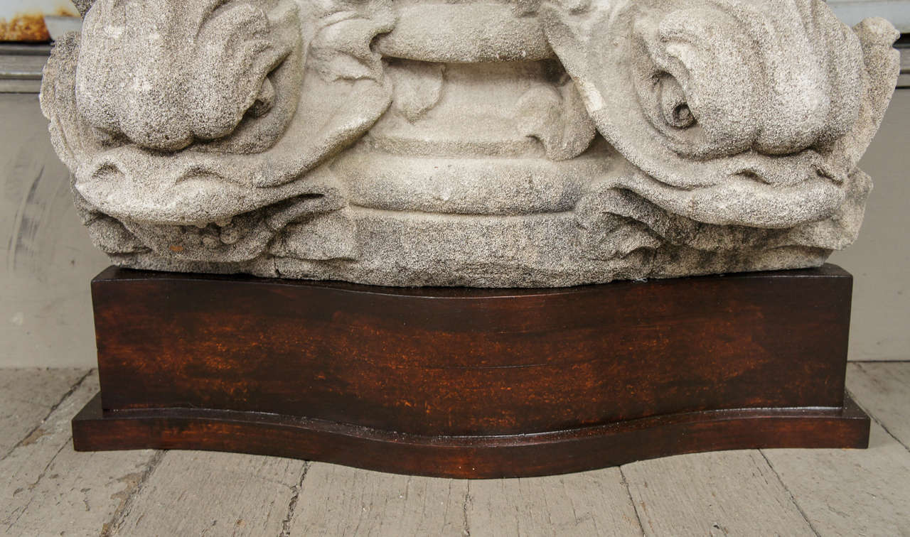 Late 19th Century Carved Coade Stone Fountain Head Mounted on Stand 1