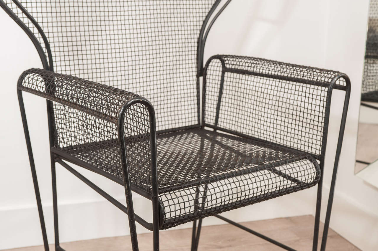 American Mid-Century Iron High Back Throne For Sale