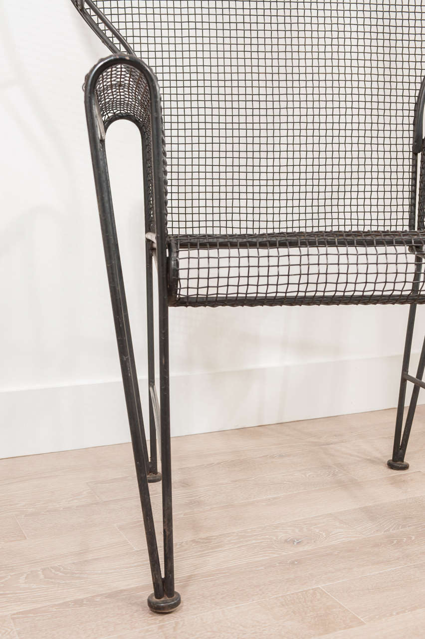 Metal Mid-Century Iron High Back Throne For Sale