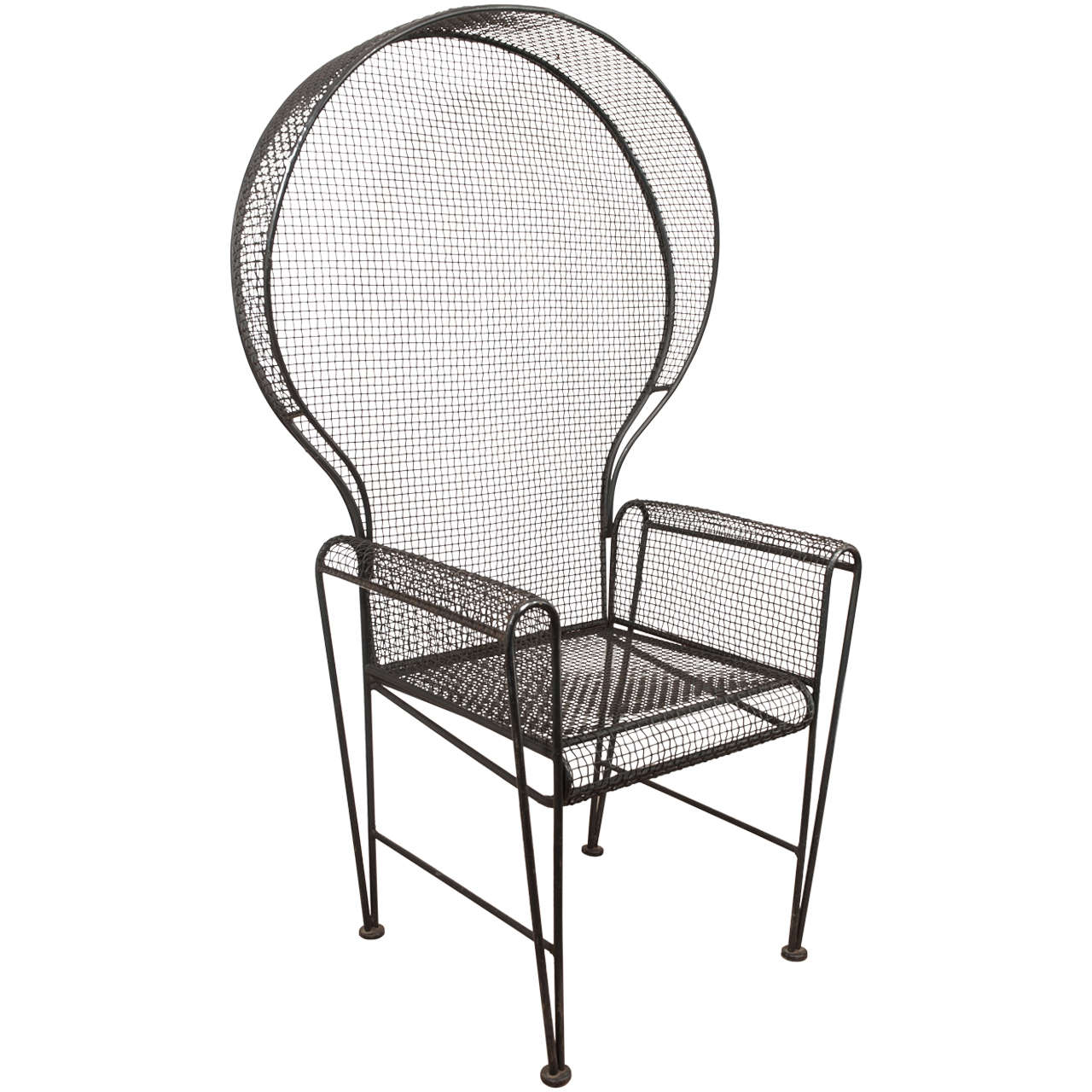 Mid-Century Iron High Back Throne For Sale