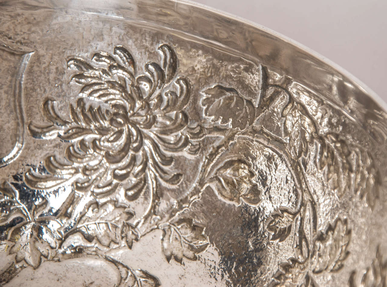 Large Chinese Export Silver Bowl 3