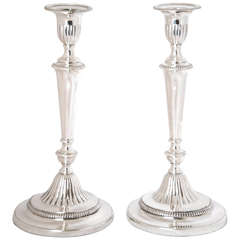 Pair of Antique George III Silver Candlesticks