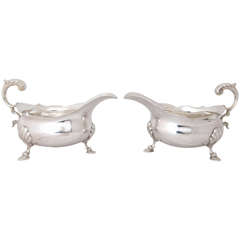 Pair of Antique Victorian Silver Sauceboats
