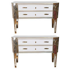 Pair of 1950s Mirrored Chest of Drawers