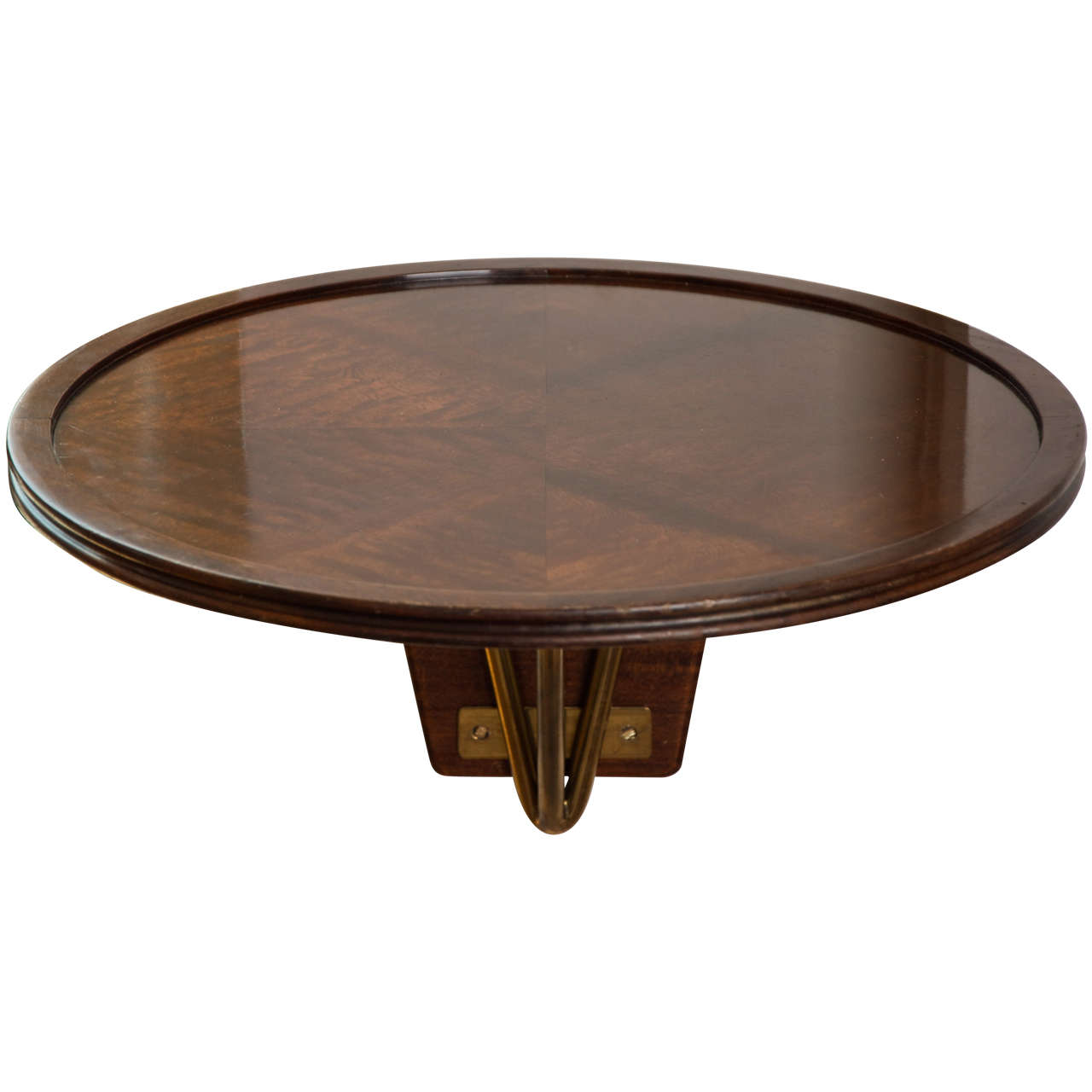 1940s Italian mahogany circular wall-mounted console table
