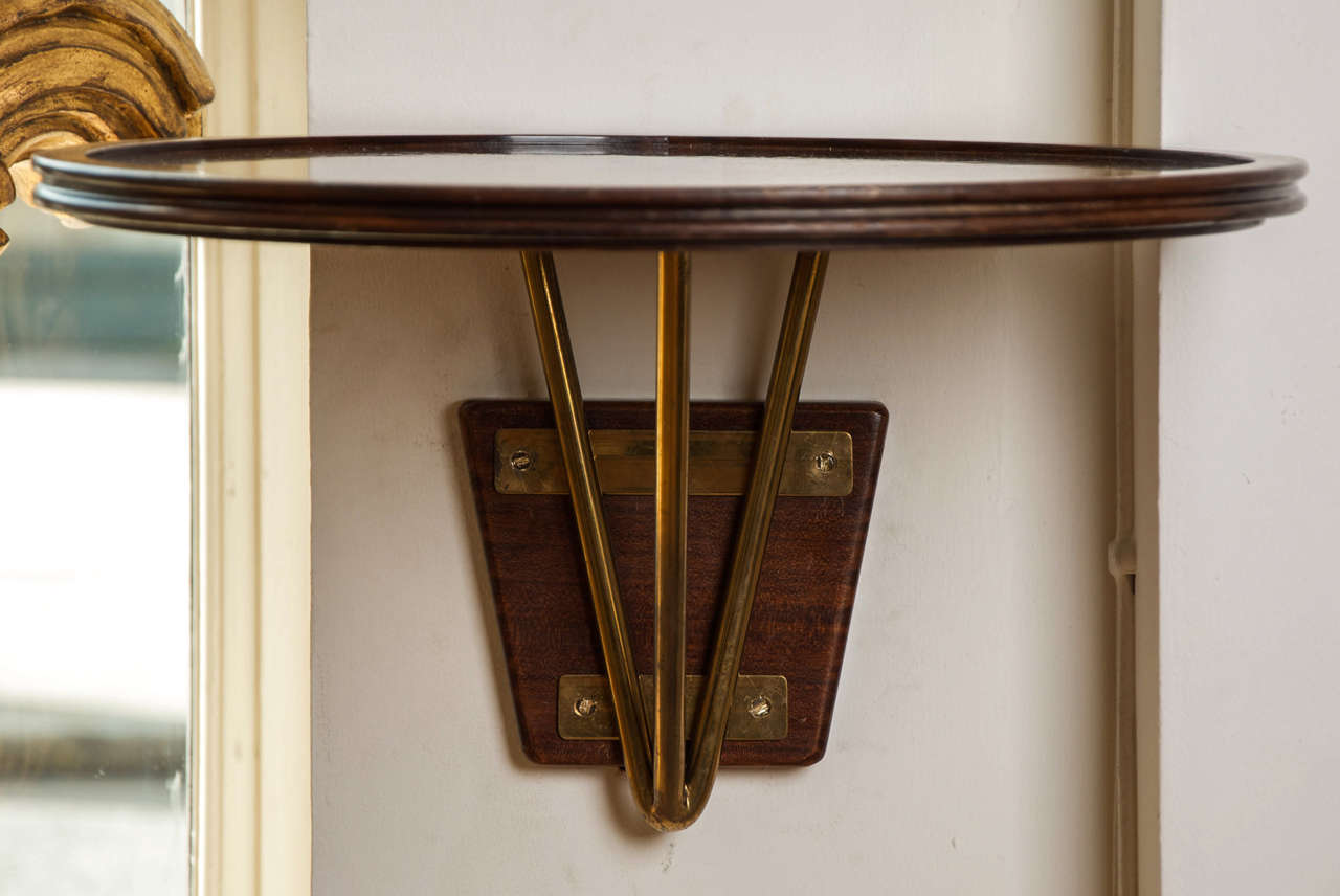 Table Backplate 1940s Italian mahogany circular wall-mounted console table at 1stDibs ...