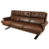 Hand stiched leather 3 seater sofa possibly by de Sede