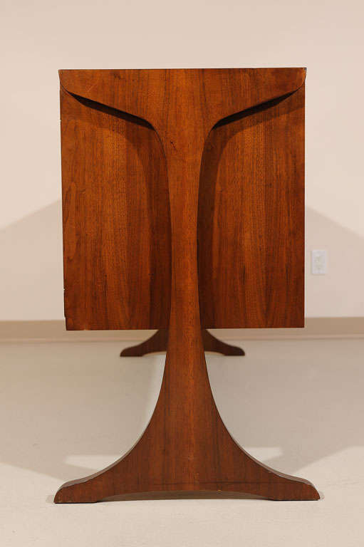 Suspended walnut cabinet by Kroehler For Sale 2