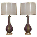 Pair of murano glass table lamps