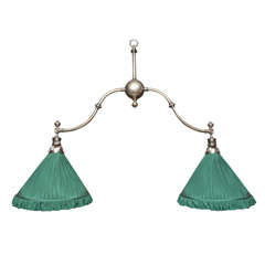 Silvered Brass Billiard Light