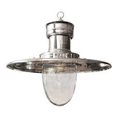 Large Polished Nickel Station Light 