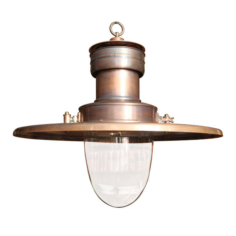 Large Station Light in Antique Copper