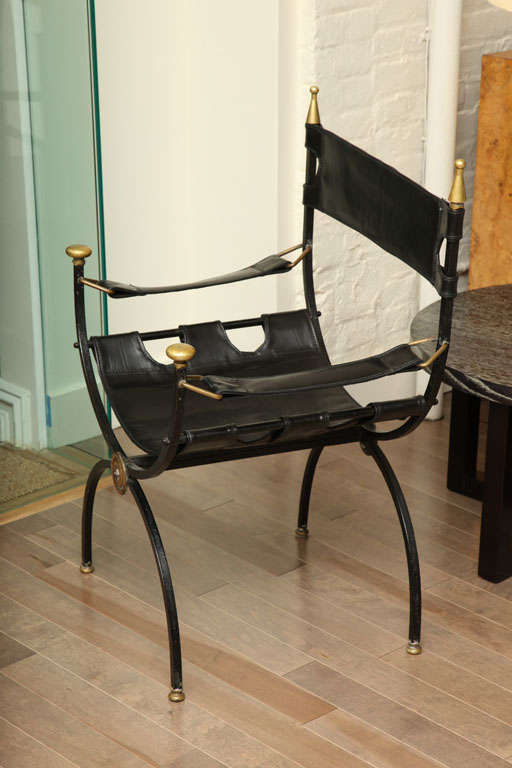 Brass Roman Inspired Savonarola Chair For Sale