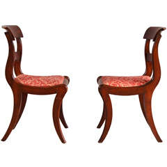 Antique Mahogany Sabre leg Side Chairs