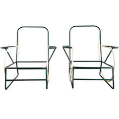Pair of Donald Deskey Iron Chairs