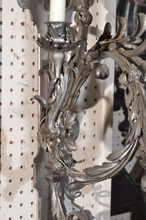 20th Century Pair of French Iron Sconces