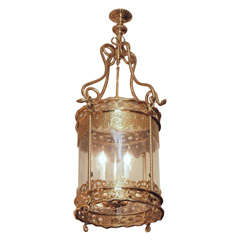 Antique Exceptional Bronze Hall Lantern