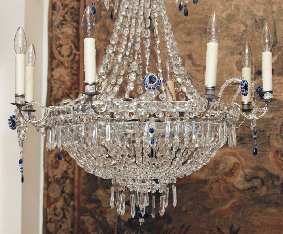 19th Century Empire Crystal Chandelier For Sale