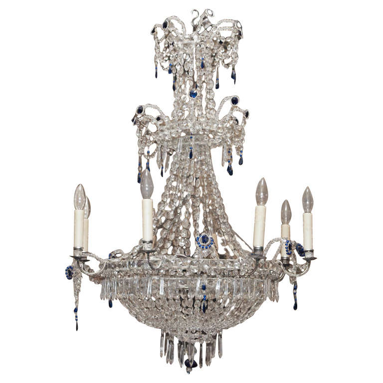 Empire Crystal Chandelier For Sale