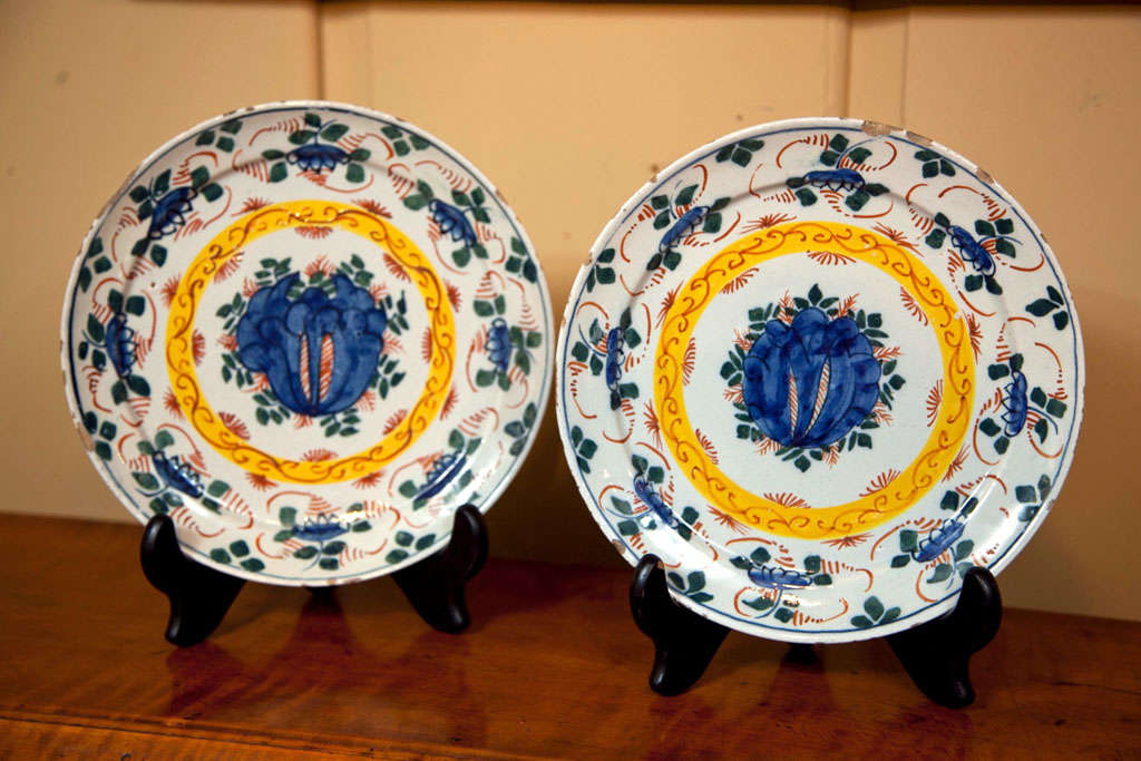 Pair of Delft Polychrome Chargers