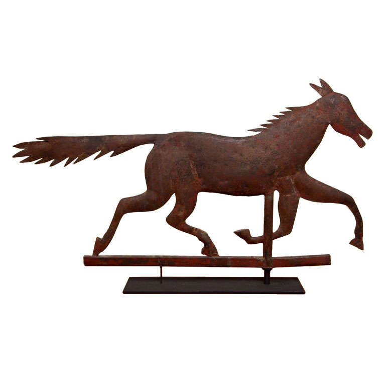 Large Swell Bodied Running Horse Weathervane For Sale
