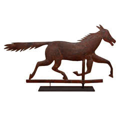Antique Large Swell Bodied Running Horse Weathervane