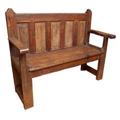 16th Century Linenfold Panelled French Settle 16th Century Linenfold Panelled French Settle