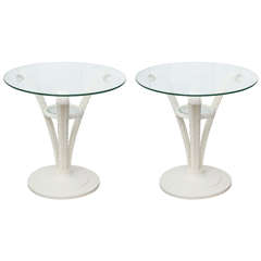 Grosfeld House Pair of Feather Side Tables