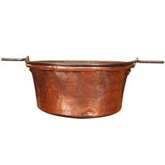 French Copper Large Bowl for Wood