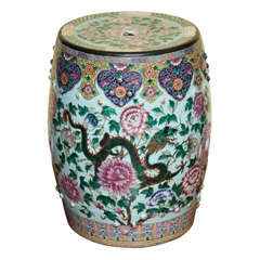 antique Chinese enamelled porcelain garden seat c.1850