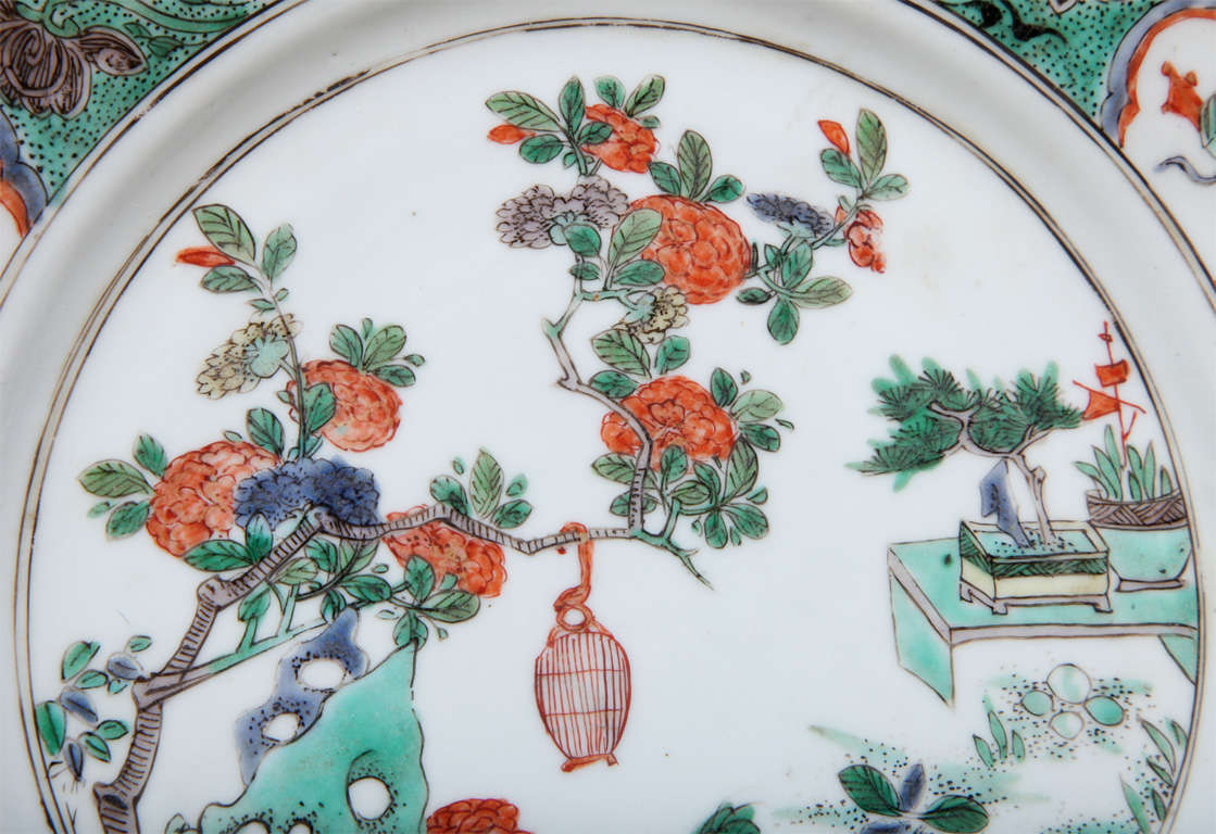 Antique Kangxi Famille Verte Plate, Chinese C.1690 1