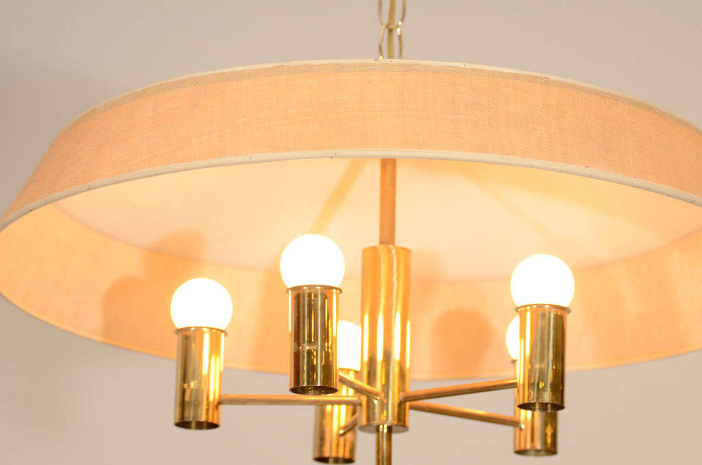 Brass Chandelier by Gerald Thurston for Lightolier In Excellent Condition In New York, NY