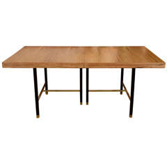 Harvey Probber bleached rosewood and brass dining table