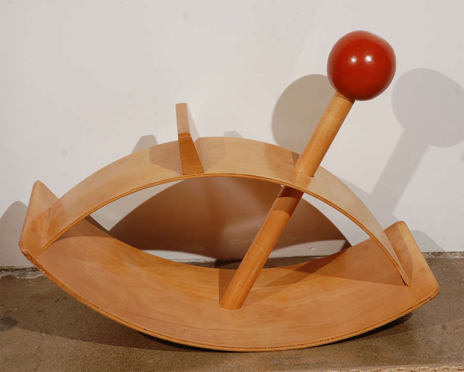 Made of bentwood, this 1950s rocker is unlike anything to be found in a modern-day playroom. A truly rare piece that's not only fun and functional, it also makes for a magnificent stand-alone sculpture, with its captivating, abstract silhouette.