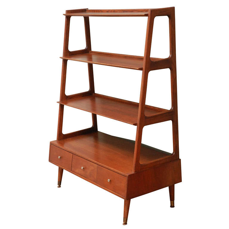 MidCentury Teak Bookshelf at 1stdibs