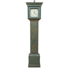 A George III Blue-Painted Provincial Long Case Clock ca. 1780
