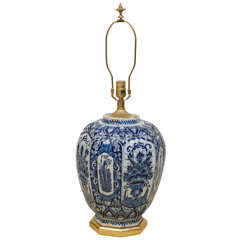 An 18th Century English Delft Vase Mounted as Lamp