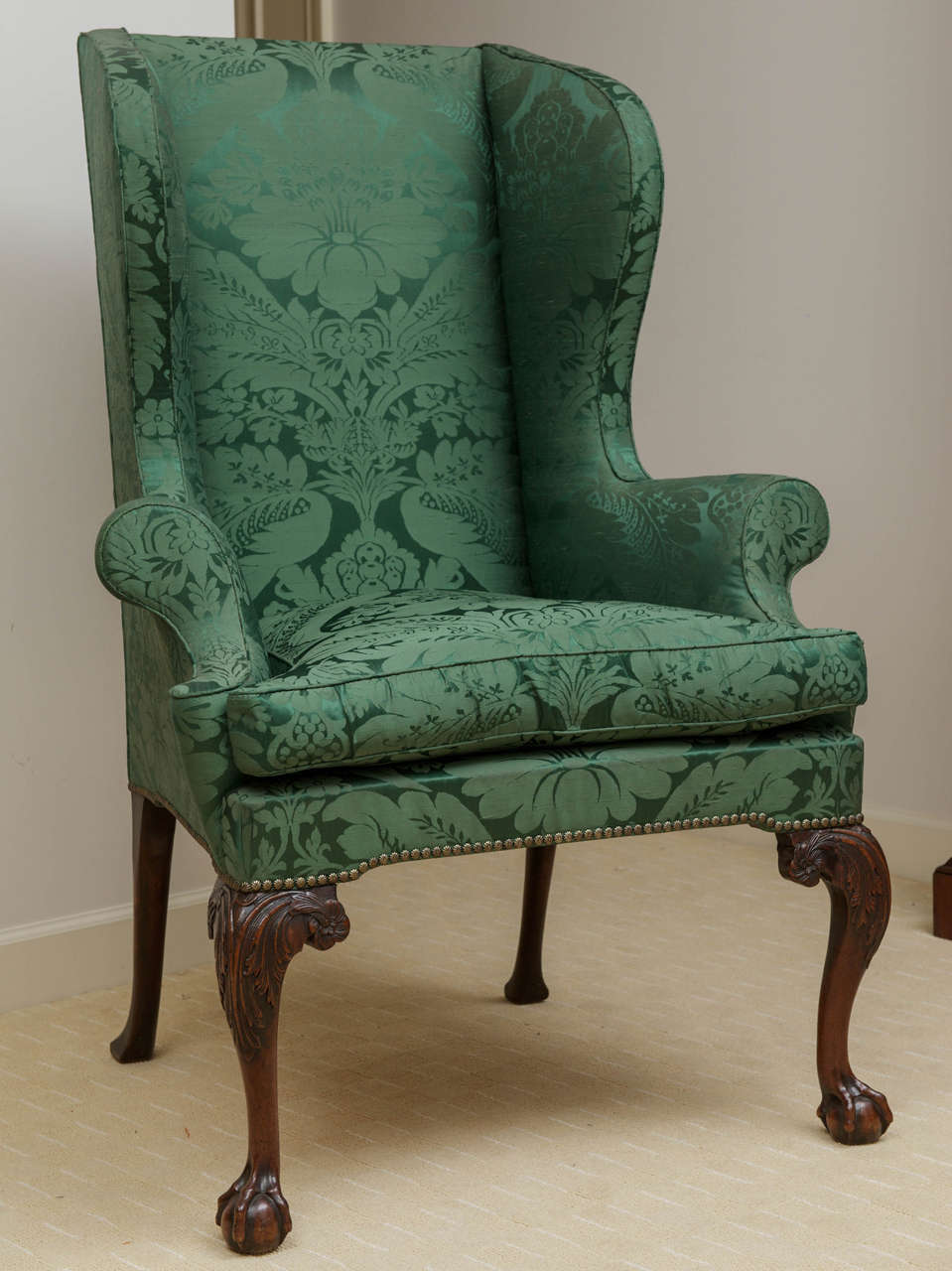 18th c. George III Mahogany Wing Chair In Excellent Condition In New York, NY