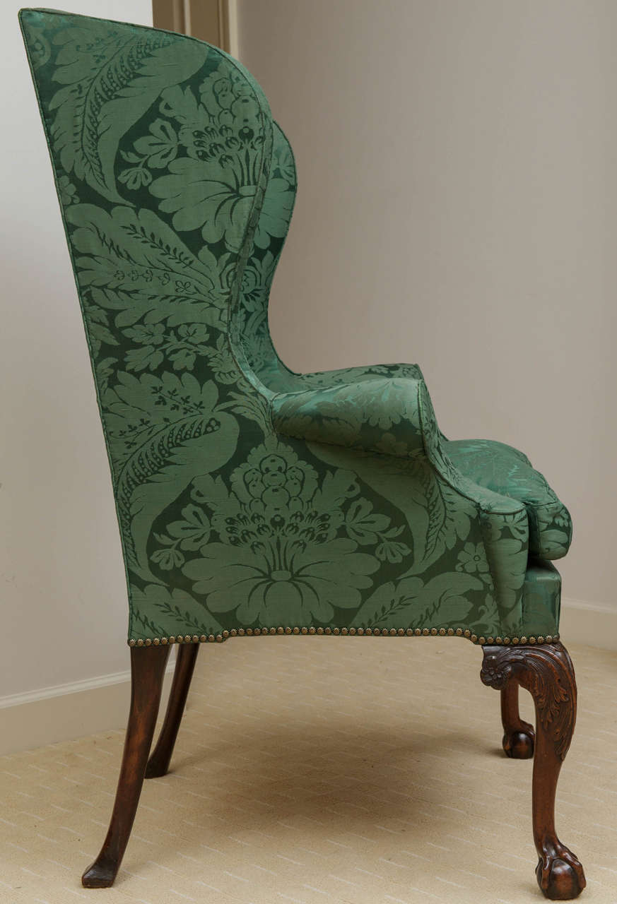 18th c. George III Mahogany Wing Chair 1