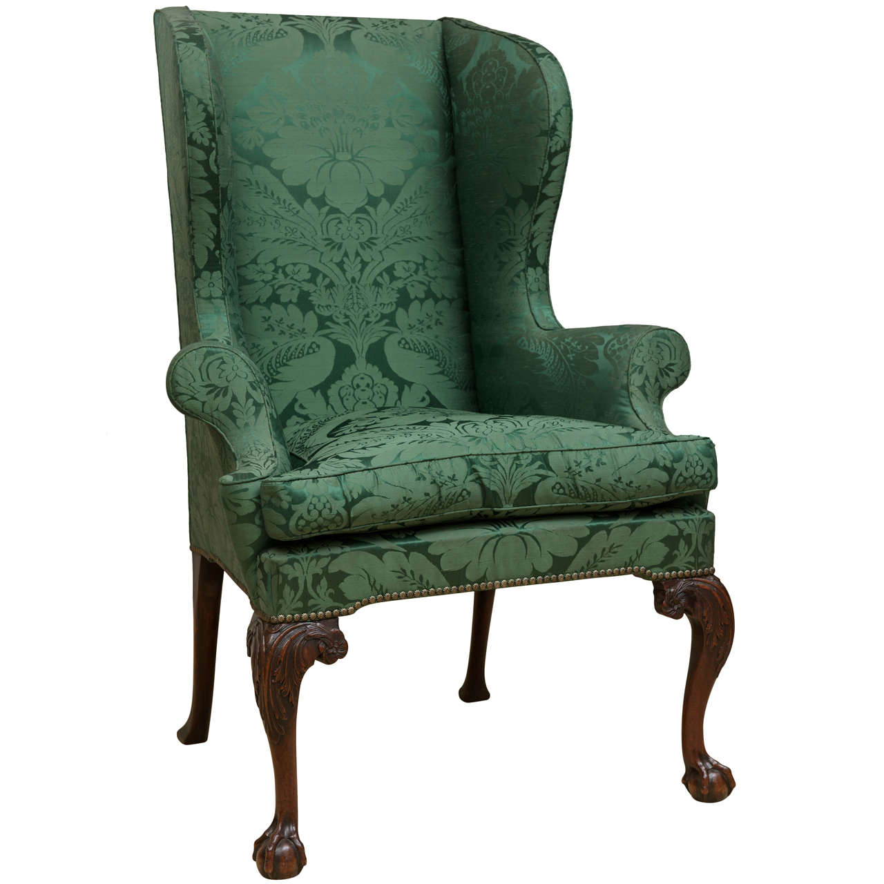 18th c. George III Mahogany Wing Chair