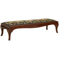 A Mid 19th Century Needlepoint and Mahogany Fire Side Bench