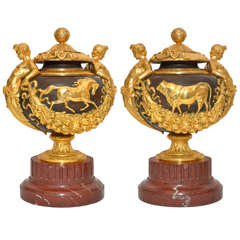 Rare Pair of Neoclassical Vases by Barbedienne
