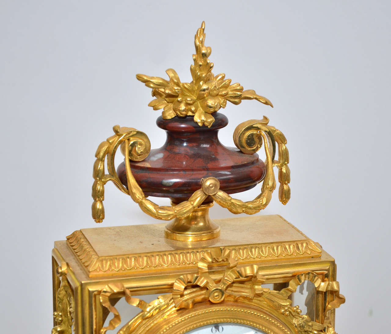 Unusual Crystal and Marble Mantel Clock For Sale 1