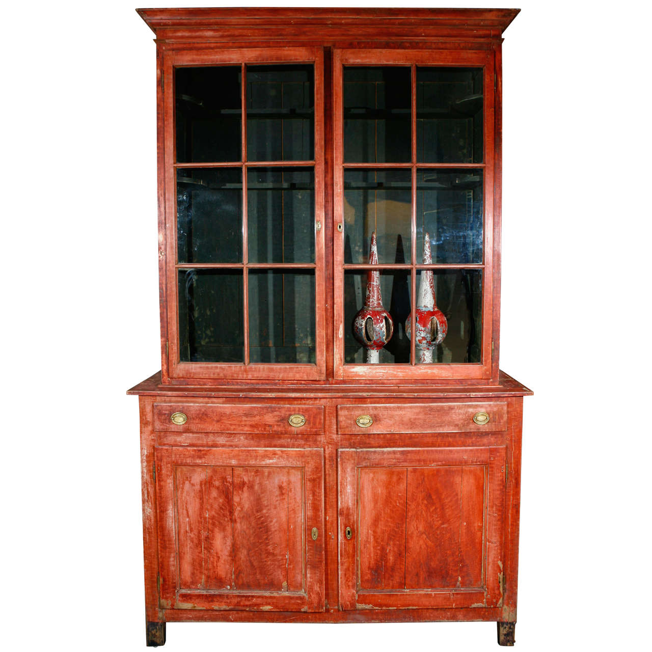 Late 19th Century Belgian Red Painted Bookcase