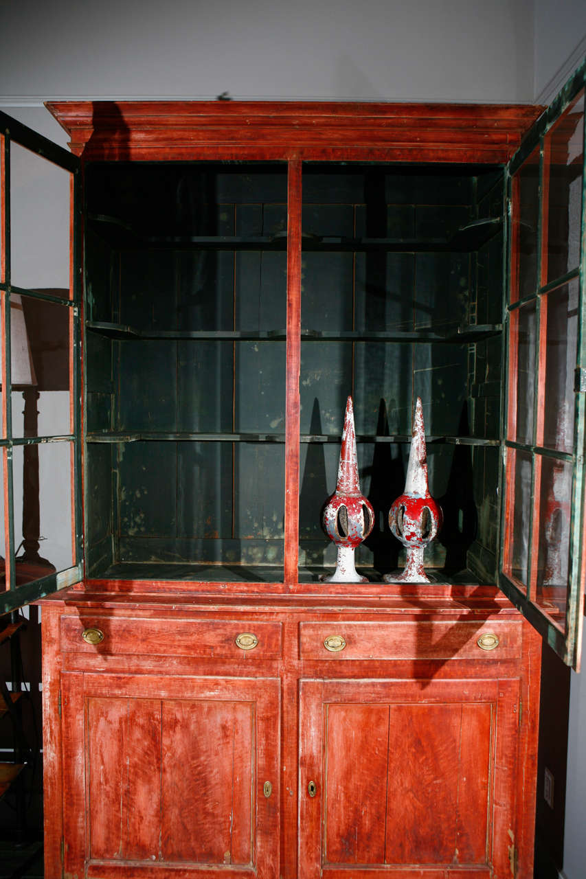 Late 19th Century Belgian Red Painted Bookcase 3