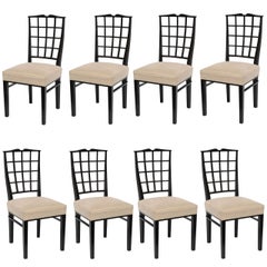 Dominique, Set of Eight Dining Chairs, France, 1937