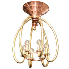 Ceiling Fixture Art Deco Modernist copper and brass German 1930's